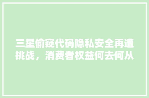 三星偷窥代码隐私安全再遭挑战，消费者权益何去何从