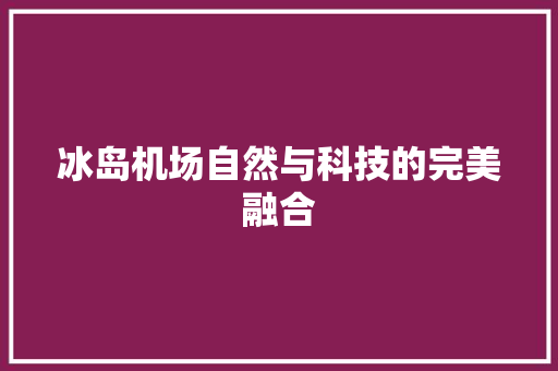 冰岛机场自然与科技的完美融合