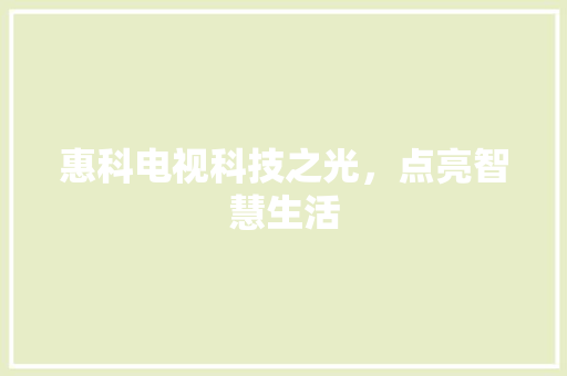 惠科电视科技之光，点亮智慧生活